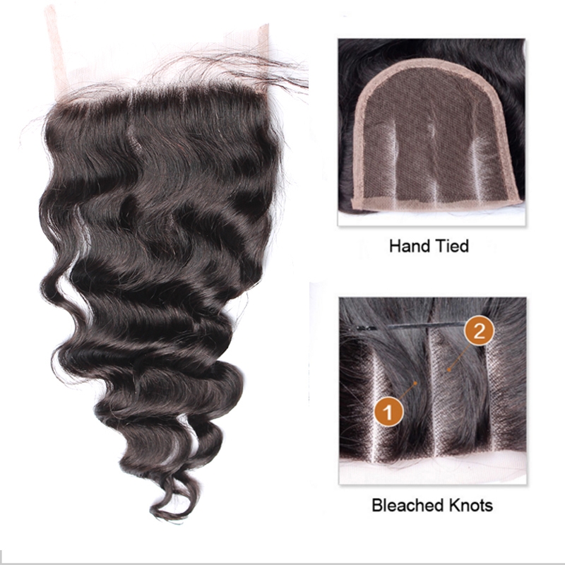 Transparent HD Swiss Thinner lace 5x5 Lace Closure With Baby Hair Loose Wave Brazilian Remy Hair Human Hair Bleached Knots Closure - Image 5