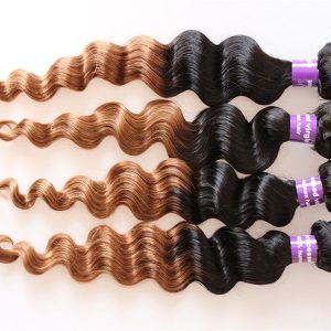 1BT30 Ombre Hair Bundles Weave Malaysian Hair Bundle Deep Wave Weaving Hair Bundles Natural Black