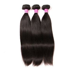 PeruvianHair 3 Bundles With Closure Unprocessed Malaysian Straight Human Hair Bundles With Lace Closure Free Part Hair Extensions - Image 3