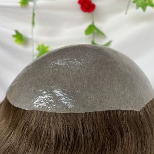 12 Inch Toupee for Women #4 Brown Color Cap Wigs for Women Cambodian Human Hair V-Loop Super Thin Skin Base Full PU 8x10 Inch - Image 3
