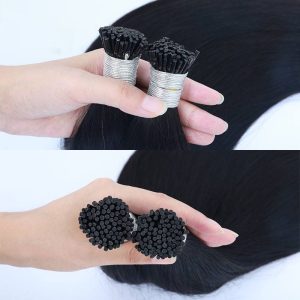 Straight I Tip Microlinks Hair Extension Human Hair Brazilian Virgin Hair Bulk I Tip Hair Extensions For Black Women Pwigs - Image 3