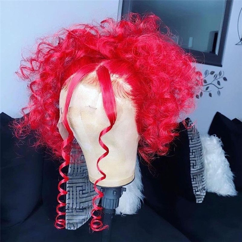 Loose Wave Red Colored Human Hair Wigs For Women Brazilian Remy Hair Wigs Pre Plucked Red Ombre Lace Front Wig Light Brown Wigs - Image 3