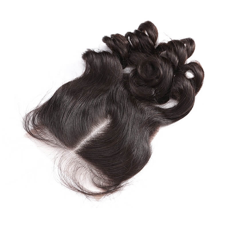 Transparent HD Swiss Thinner lace Middle Part Loose Wave Human Hair Lace Top Closure Size 5x5 Natural Color Bleached Knots - Image 3