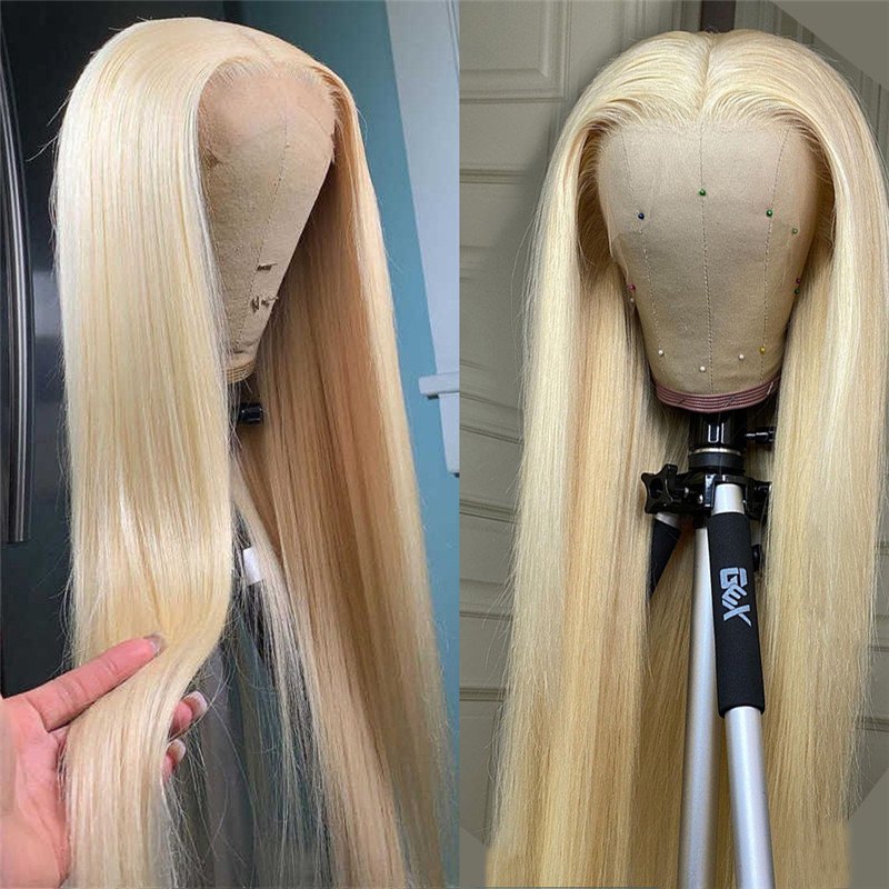 613 Lace Frontal Wig Blonde Lace Front Wigs Human Hair Brazilian Transparent Lace 4x4 closure Wig Pre Plucked Human Hair Wigs - Image 2