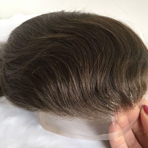 Toupee for Men 100% Human Hair Swiss Lace Front Hair Pieces PU V-looped Men's Hair Replacement System 1B Mixed 80% Grey Hair - Image 35
