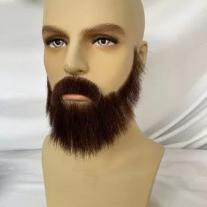 Alternative view of Big Fake Beard Swiss Lace Fake Beard And Moustache Real Human Hair Handmade Light Beard For Men Invisible Beards For Man