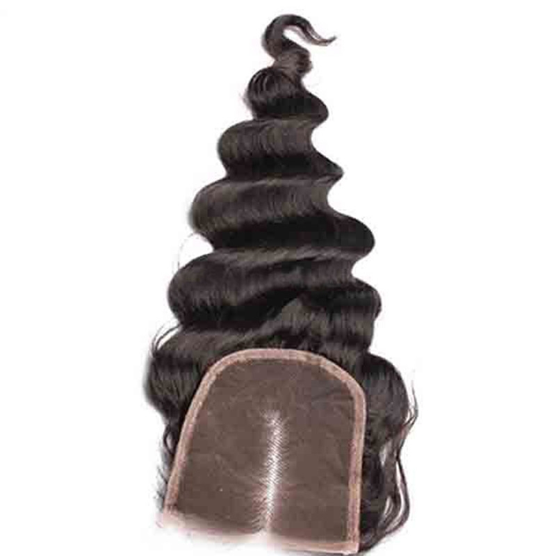 4x4 HD Lace Frontal Loose Wave Indian Remy Hair Middle Part Lace Closure 4x4inches Natural Color