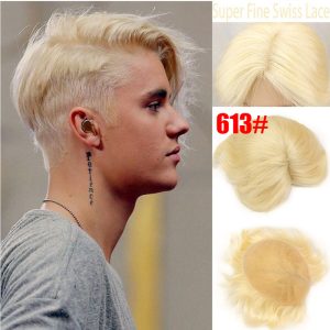 Pwigs Hairpiece Full French Lace Mens Toupee Bleached Knots Men Toupee Human Hair Wig Indian Remy Hair System Breathable 8x10 Toupee 18# Color - Image 14