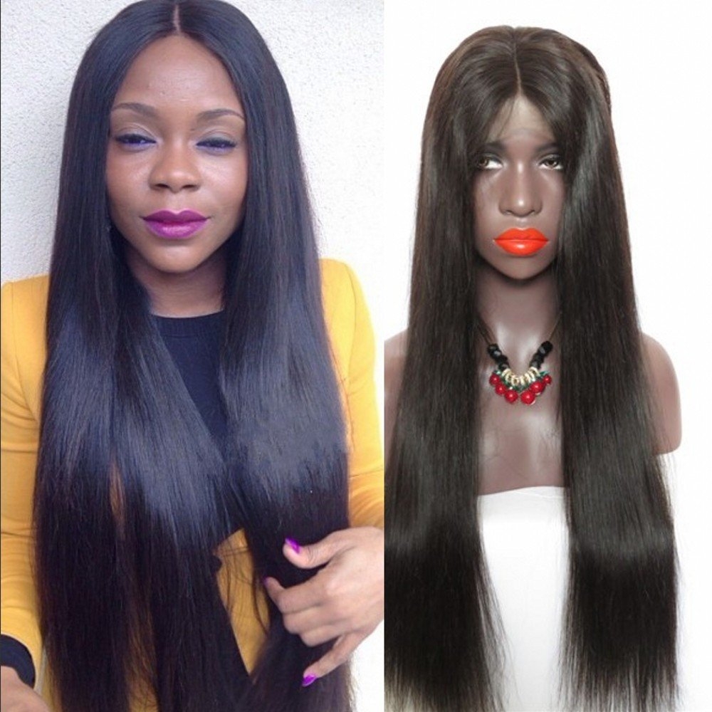 8A Brazilian 13x6 Lace Front Wigs Human hair Glueless Pre plucked Natural Hairline Straight Front Lace Wigs With Baby Hair