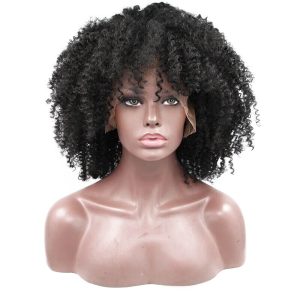 Super Tight Lace Front Human Hair Wigs Natural Hairline Afro Kinky Curly Human Hair Wigs 150% Density Bleached Knots Pre-Plucked Natural Hair Line - Image 2