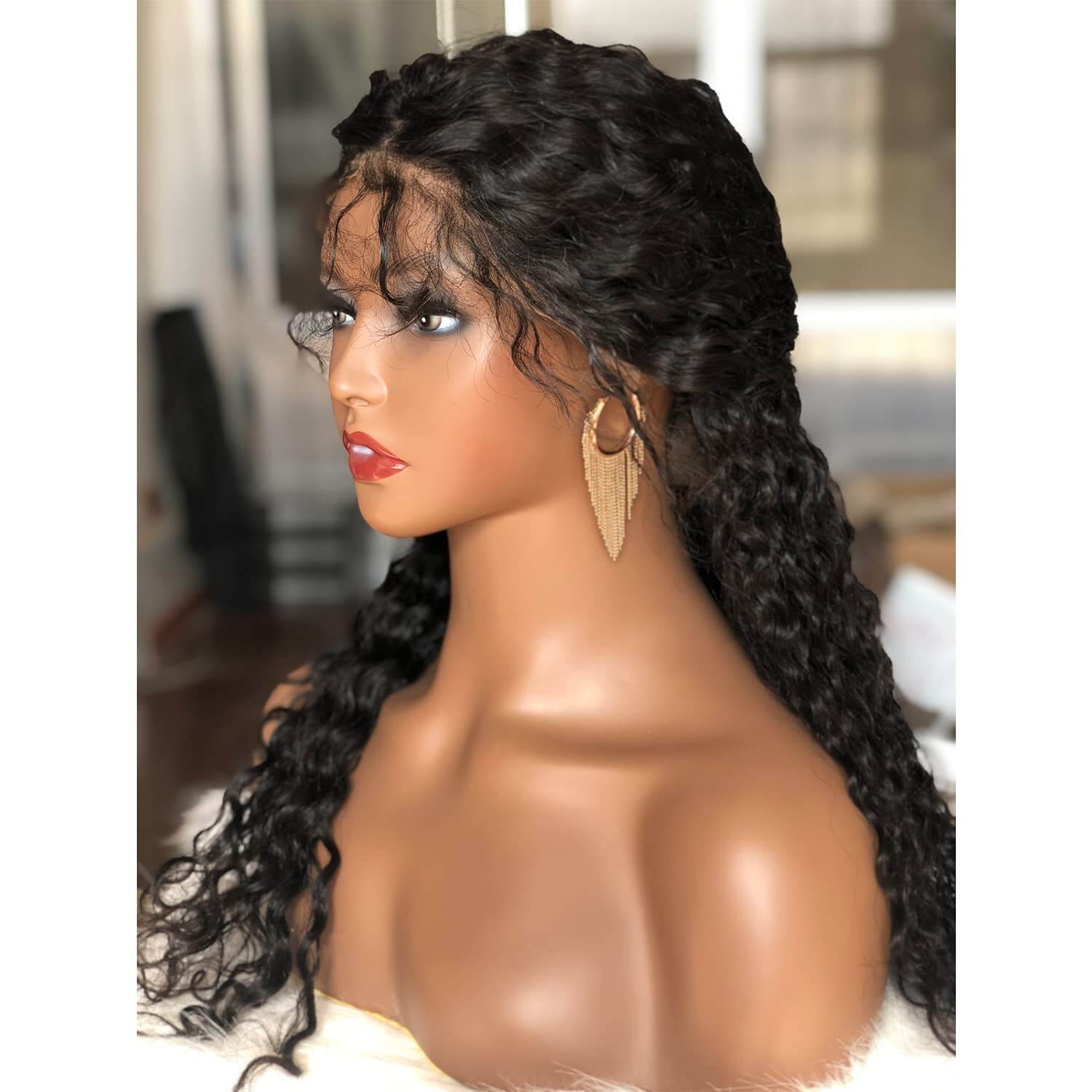 Realistic Female Mannequin Head with Shoulder Manikin PVC Head Bust Wig Head Stand for Wigs Display Making,Styling,Sunglasses,Necklace Earrings - Image 9