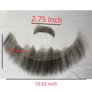 Fake Beard Swiss Lace Fake Beard And Moustache Real Human Hair Handmade Light Beard For Men Invisible Beards For Man Grey Color - Image 7