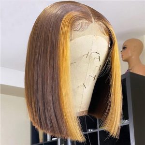 150% Straight Blue Red Short Bob Human Hair Wigs Brazilian Remy Pre Plucked Highlight Wig Transparent Lace Wigs Glueless Wigs - Image 2