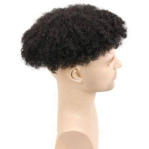 Afro Men's Toupee Wig 360 Wave Hairpiece 100% Human Hair Replacement Toupee for African American 10x8 Base Size Natural Black Color - Image 2
