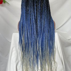 9x6 Lace Ombre Wigs 36 Inch double Lace Front Box Braided Wigs Knotless Lace Frontal Wig Synthetic Black Hand Braided Cornrow Braids Wigs With Baby Hair - Image 4