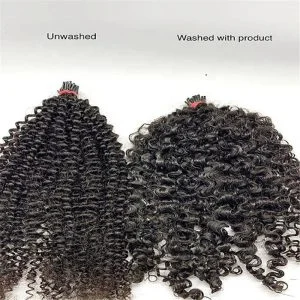 Alternative view of Virgin Natural Black 3C 4A Tight Kinky Curly Prebonded Hair 100G I Tip Curl Hair Extension Wholesale For Black Women
