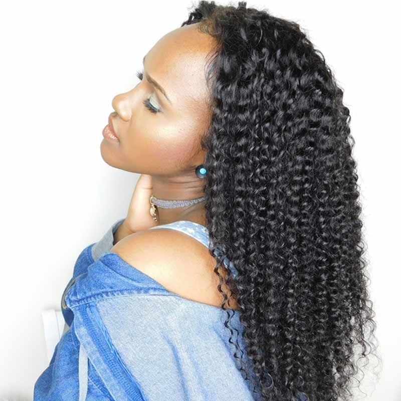 Full Lace Wigs With Baby Hair Human Hair Kinky Curly 150% Density Glueless Wig With Baby Hair Pre-Plucked Natural Hair Line