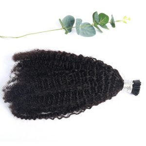 Indian Natural Black Virgin I Tip Hair Extension For Black Women 100% 4B 4C Afro Kinky Curly I Tip Hair - Image 6