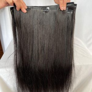 Alternative view of Straight Tape Clips Hair Extensions 100% Peruvian Human Raw Adhesive Double Siding Clips Remy Hair 120g