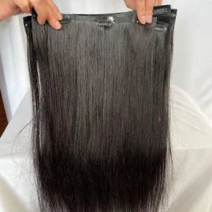 Alternative view of Straight Tape Clips Hair Extensions 100% Peruvian Human Raw Adhesive Double Siding Clips Remy Hair 120g