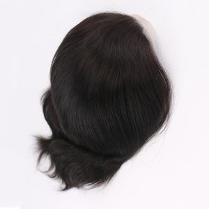 Men's Toupee Human Hair Straight Monofilament Net Base Thin Skin Around with Combs Toupee for Men 1B Color - Image 5
