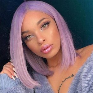 Pink Purple Color Wig Short Bob Lace Front Human Hair Wigs Pre Plucked Colored lace Frontal Wigs for Women Remy Brazilian Hair - Image 2