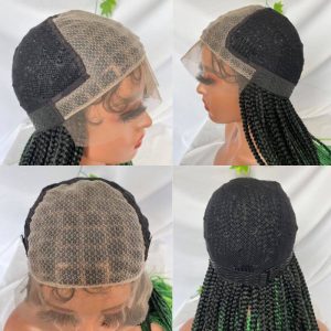 9x6 Lace Ombre Wigs 36 Inch double Lace Front Box Braided Wigs Knotless Lace Frontal Wig Synthetic Black Hand Braided Cornrow Braids Wigs With Baby Hair - Image 12