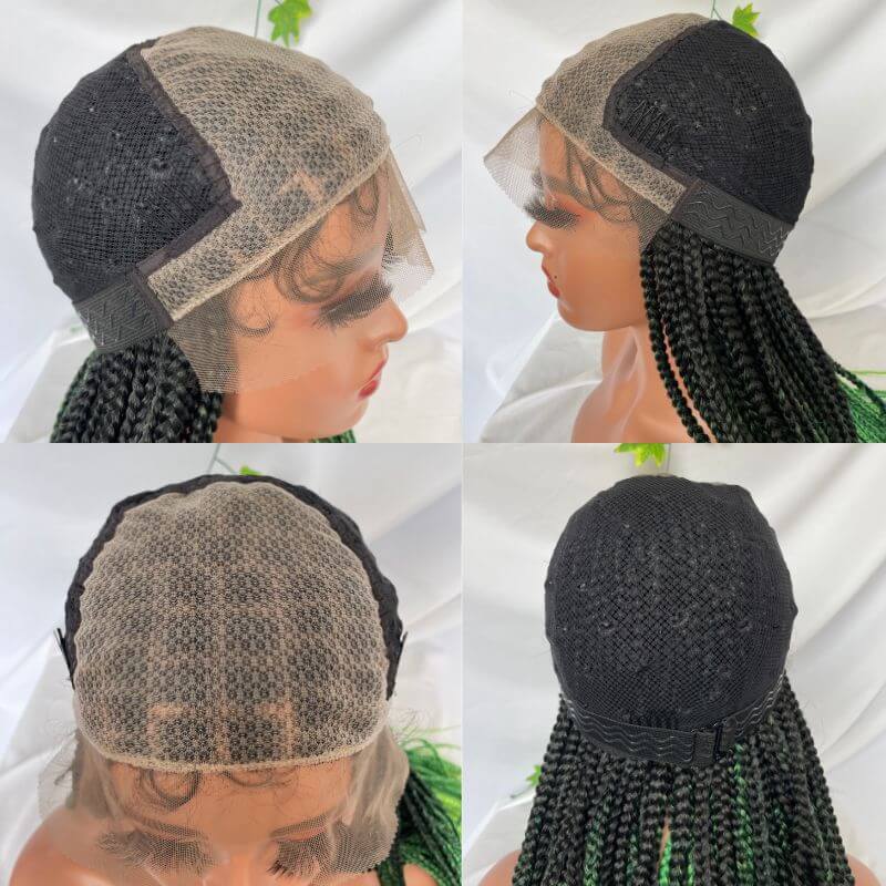 9x6 Lace Ombre Wigs 36 Inch double Lace Front Box Braided Wigs Knotless Lace Frontal Wig Synthetic Black Hand Braided Cornrow Braids Wigs With Baby Hair - Image 12