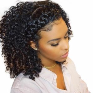 Human Hair Full Lace Wigs Glueless Full Lace Wig Brazilian Hair Natural Black Kinky Curly Hair With Natural Baby Hair Bleached Knots
