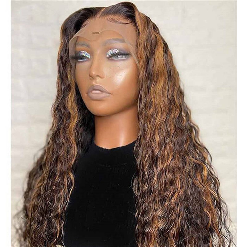#4/30 Water Wave Highlight Hd Lace Front Human Hair Wigs Pre Plucked Fast Shipping - Image 4