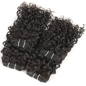 Brazilian Curly Remy Hair with Free Part Lace Closure Kinkys Curly Human Hair Bundles with Closure Hair Natural Color - Image 3
