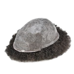 Pwigs Hairpiece Afro Toupee For Black Men Full Poly Skin Pu African American Curly Afro Wig 150% Density Toupee Hairpieces 10X8 Inch - Image 6