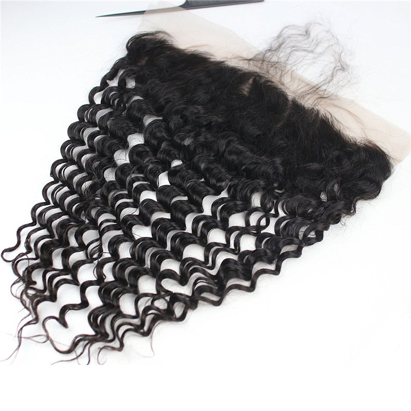 Lace Frontal Closure 13x4 Soft Curl Wave Free Part Ear to Ear Brazilian Human Hair Frontal Closure with Baby Hair Bleached Knots Natural Color - Image 3