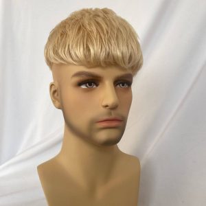 Cut Hairstyle Human Hair Piece Wigs Toupee for Men Hair Replacement System Human Hair Toupee For Men Natural Lace Front with Skin 10x8 Straight 60# Platinum Blonde Color - Image 4