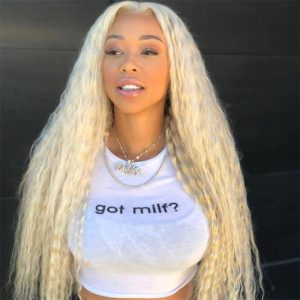 Lace Front Fashion Blonde Curly Wavy Long Style Wig