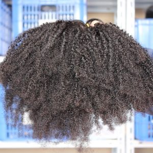 Alternative view of Affordable 4 Bundles Malaysian Human Hair Weaves Afro Kinky Curly Natural Color