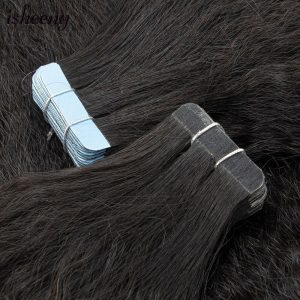 Kinky Straight Tape In Extensions Brazilian Skin Weft Human Hair Tape On Adhesive Invisible - Image 4