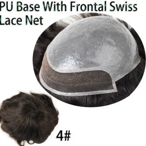 PU Skin Toupee for Men With Franch Lace Frontal 10x8inch Hair Replacement for Men's Hairpiece Human Hair Men Toupee - Image 10