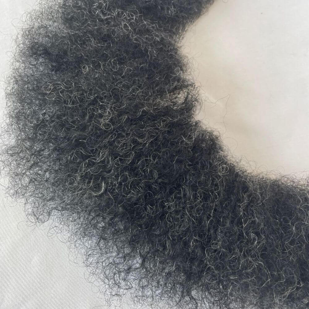 Pwigs Human Hair Lace Afro Curl Face Beard Mustache For American Black Men Realistic Makeup Lace Base Replacement System - Image 8