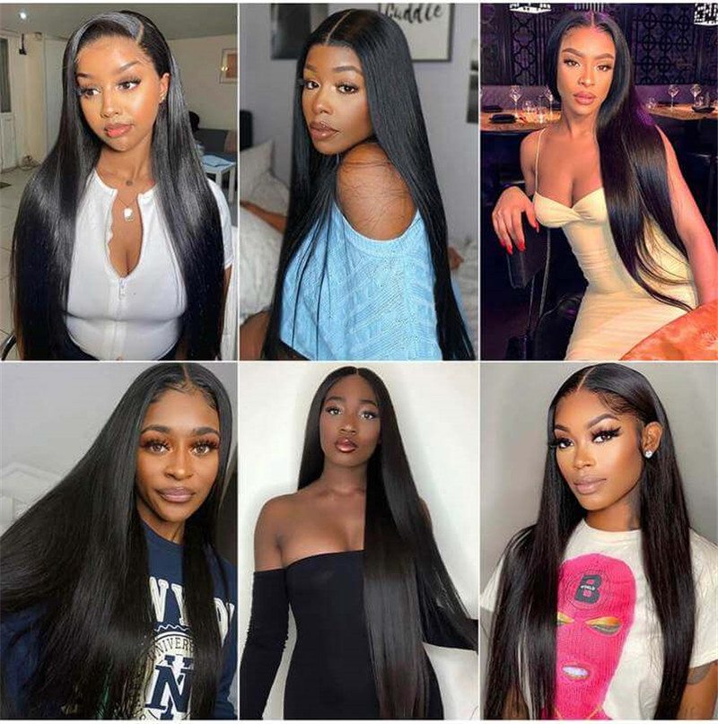13*6 Hd Transparent Straight Lace Front Wig Human Hair Glueless Clear Wig For Sale - Image 7