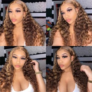 Oreo Highlight Wig Piano Color 4/27 Ombre Deep Wave 13X4/13X6 Hd Lace Front Human Hair Wigs - Image 3