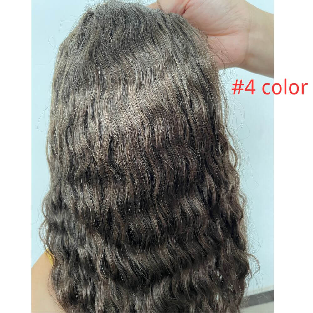 Pwigs Toupee for Men Full Thin Skin PU Cap Base 12inch Long European Human Hair Men Toupee Natural Hairline Hair System 613 Blonde Brown 1B Color Men Wigs - Image 18