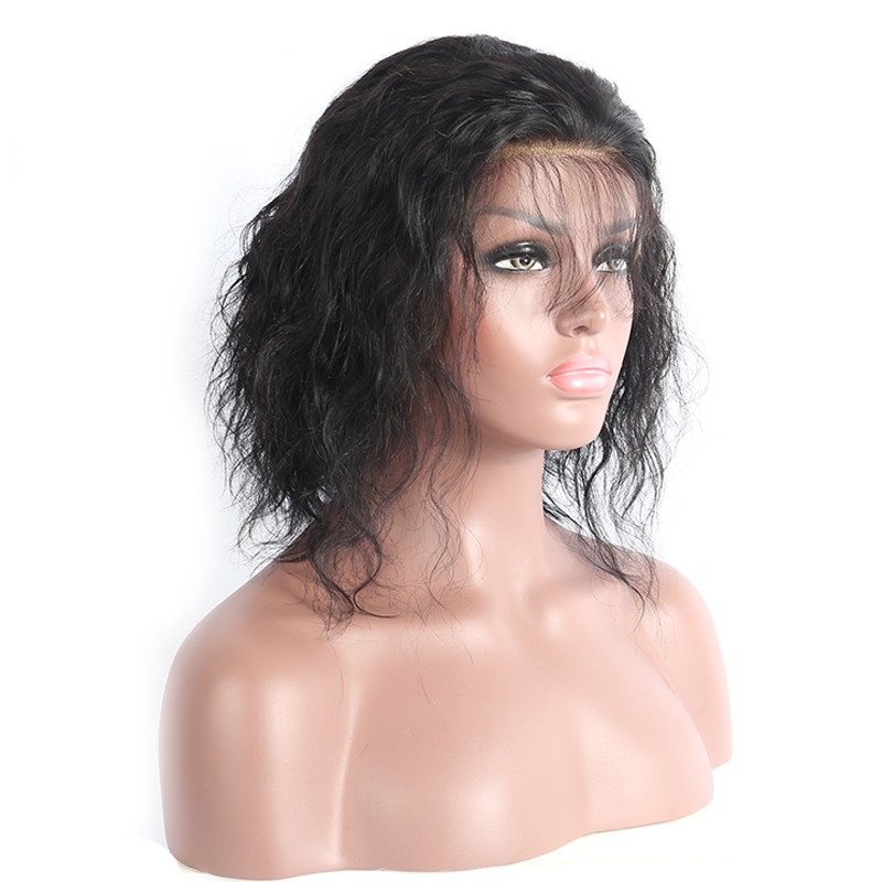 Brazilian Bob Wig Natural Color 250% Density Short Wave Human Hair Short Wave Lace Front Wigs Baby Hair Around Bleached Knots Pre-Plucked - Image 3