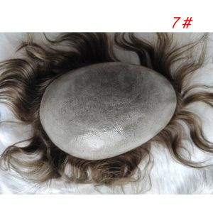 Toupee for Man Ultra Thin Skin PU Men's Hairpiece European Virgin Human Hair Replacement System Pieces 10x8inch #4 Light Brown Color - Image 20