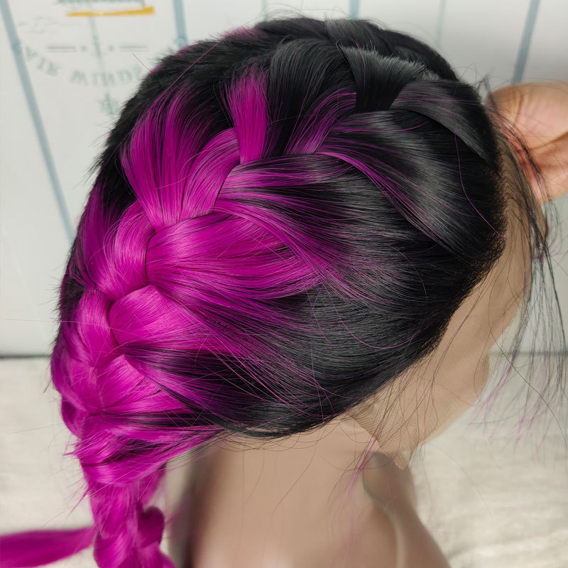 13X6" Fully Top Braided Lace Front Cornrow Braided Wigs With 2 Ponytails Lightweight Synthetic Lace Frontal Twisted Wigs With Baby Hairs For Women - Image 4