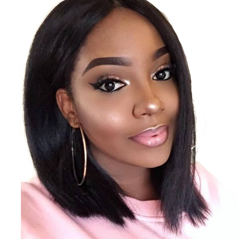 Straight Human Hair Lace Front Wigs Pre Plucked Hair Line With Natural Baby Hair Large Stock Fast Shipping