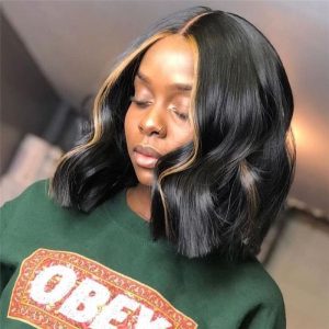 150% Density Wavy Bob Wig Lace Front Human Hair Wigs Brazilian Remy Hair #27 Honey Blonde Highlight Bob Wigs For Women 8-26inch - Image 2