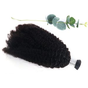 New Arrival Virgin Cuticle Aligned Mongolian Kinky Curly Hair 10"-26" Human I Tip Hair Extensions Kinky Curly Natural Color Hair - Image 5