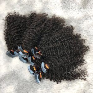 100% Real Human Hair Tape In Extensions Remy Kinky Curly Natural Skin Weft Tape On Adhesive Invisible - Image 3