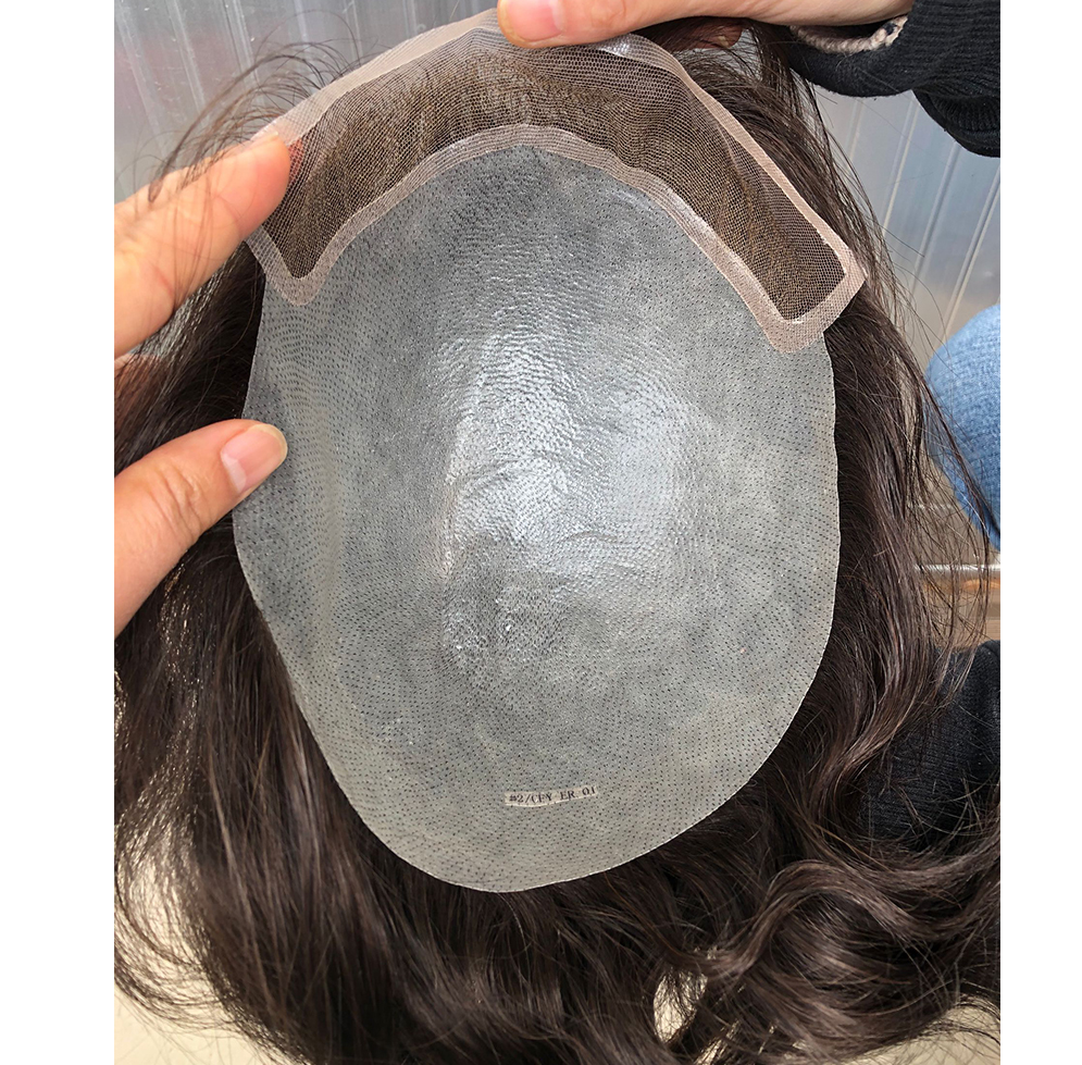 Toupee for Men Human Hair Men's Thin Skin Hair system with French Lace Hair Line Front 8x10 Inches Men Wigs Touppe For Black Men 22# color - Image 32